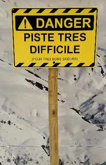panneau piste difficile